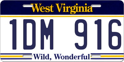 WV license plate 1DM916