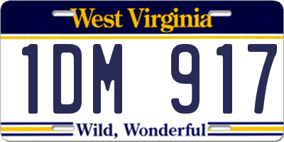 WV license plate 1DM917