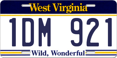 WV license plate 1DM921
