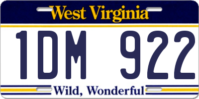 WV license plate 1DM922
