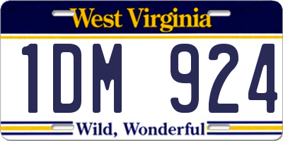 WV license plate 1DM924