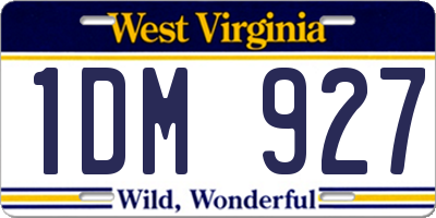 WV license plate 1DM927