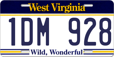 WV license plate 1DM928