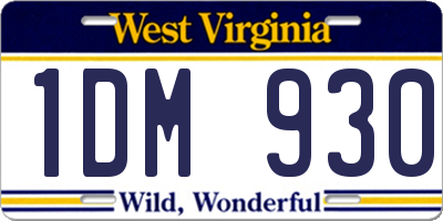 WV license plate 1DM930
