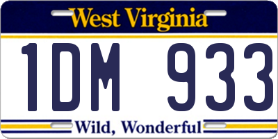 WV license plate 1DM933