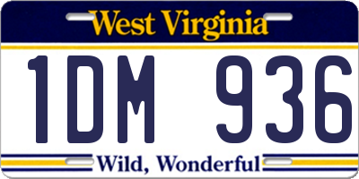 WV license plate 1DM936