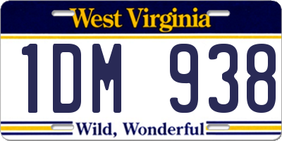 WV license plate 1DM938