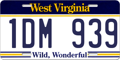 WV license plate 1DM939