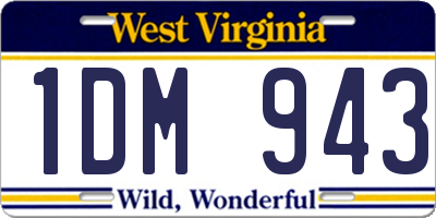 WV license plate 1DM943