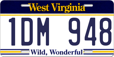 WV license plate 1DM948