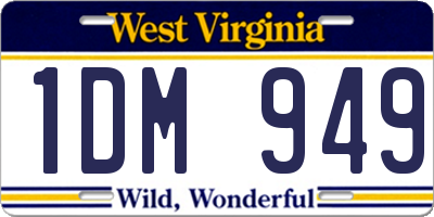 WV license plate 1DM949