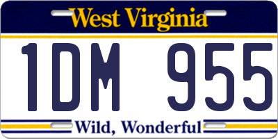WV license plate 1DM955
