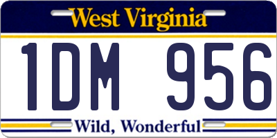 WV license plate 1DM956