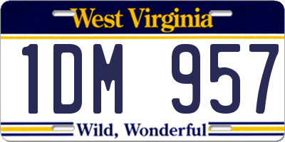 WV license plate 1DM957