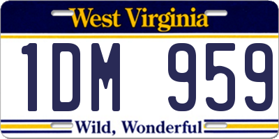 WV license plate 1DM959