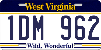 WV license plate 1DM962