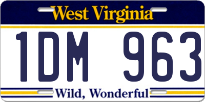 WV license plate 1DM963