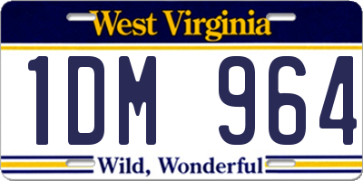 WV license plate 1DM964