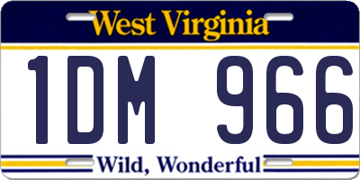 WV license plate 1DM966