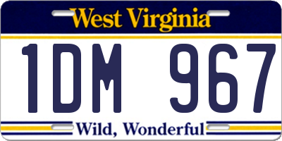 WV license plate 1DM967