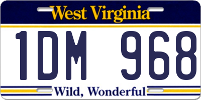 WV license plate 1DM968