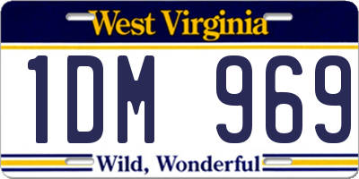 WV license plate 1DM969