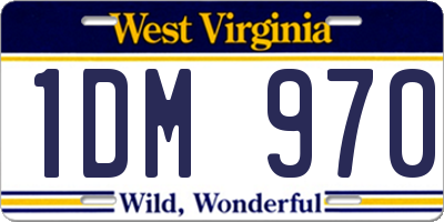 WV license plate 1DM970