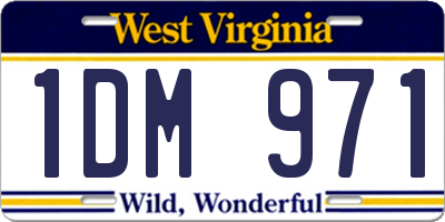 WV license plate 1DM971