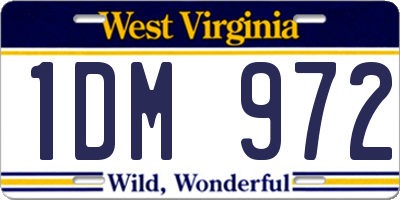 WV license plate 1DM972