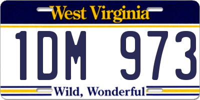 WV license plate 1DM973