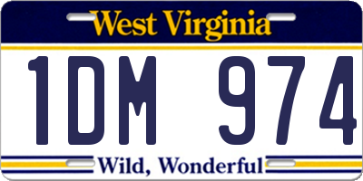 WV license plate 1DM974