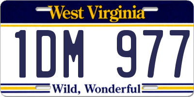 WV license plate 1DM977