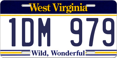WV license plate 1DM979