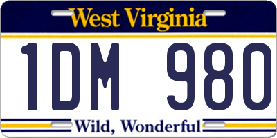 WV license plate 1DM980