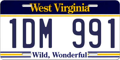 WV license plate 1DM991