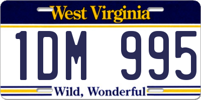 WV license plate 1DM995