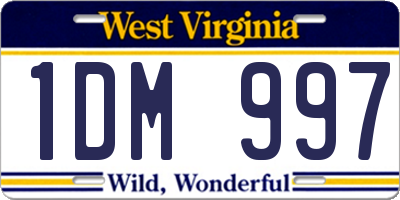WV license plate 1DM997