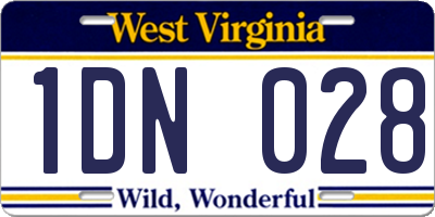 WV license plate 1DN028