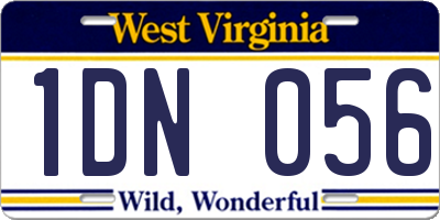 WV license plate 1DN056