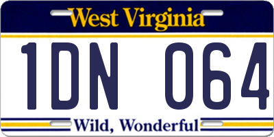 WV license plate 1DN064