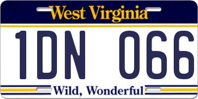 WV license plate 1DN066