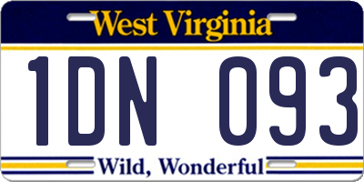 WV license plate 1DN093