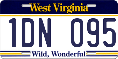 WV license plate 1DN095