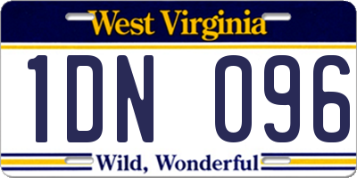 WV license plate 1DN096