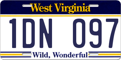 WV license plate 1DN097