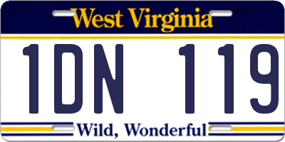 WV license plate 1DN119