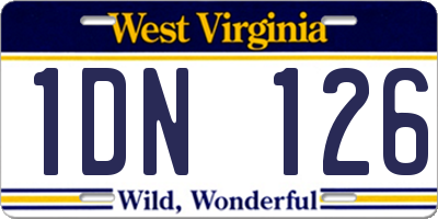 WV license plate 1DN126