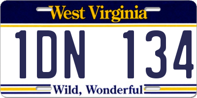 WV license plate 1DN134