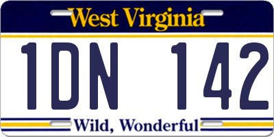 WV license plate 1DN142