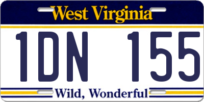 WV license plate 1DN155